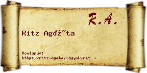 Ritz Agáta névjegykártya